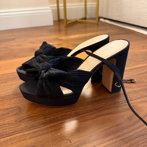 Loeffler Randall Natalia Pleated Bow Platform Sandals - Picture 4 of 5